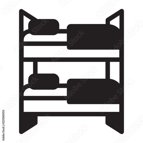bunk bed glyph icon