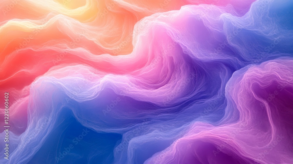 Obraz premium Abstract Pastel Waves Flowing Through Space