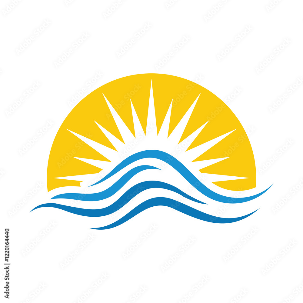 Ocean Wave Logo Template Vector, Ocean simple and modern logo design Ocean Wave Logo Template Vector, Ocean simple and modern logo design