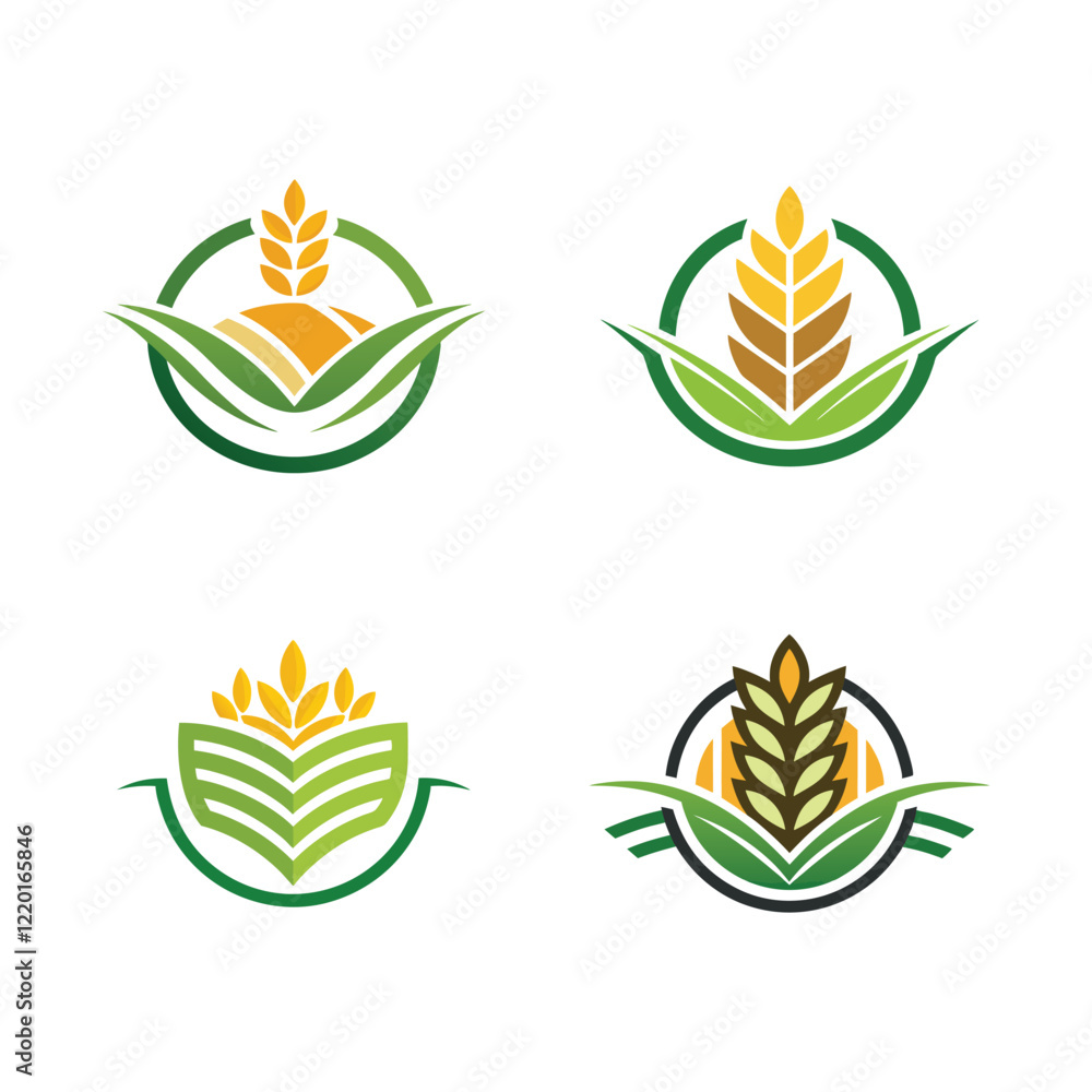 Set of crop logo icons vector art illustration Set of crop logo icons vector art illustration