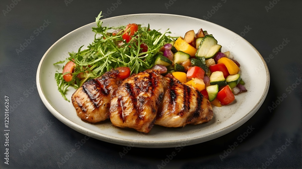 Grilled Chicken Thighs with Salad Grilled Chicken Thighs with Salad