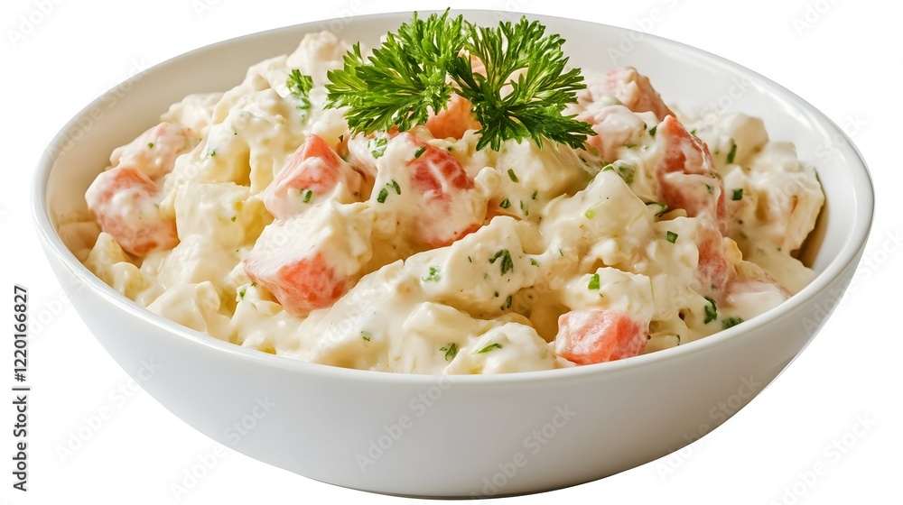Isolated russian style caesar chicken salad Isolated russian style caesar chicken salad