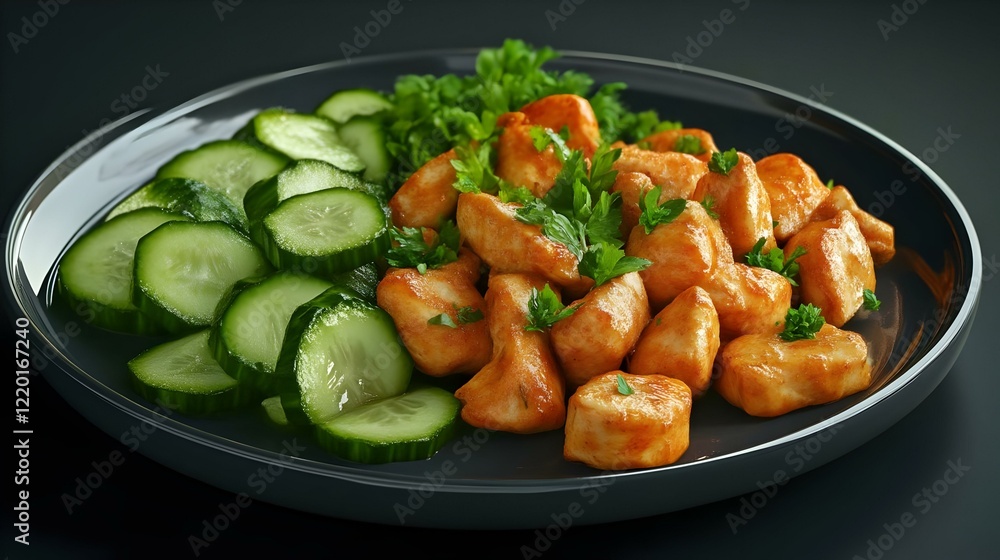Low carb chicken dish with cucumber salad Low carb chicken dish with cucumber salad