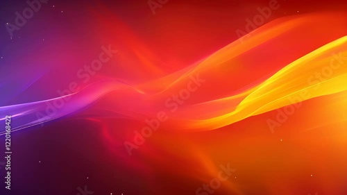 Dynamic colorful wave patterns create an energetic visual experience in vibrant hues of orange and purple