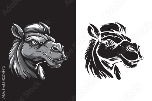 camel mascot logo sport. camel mascot logo gaming illustration. Camel silhouette vector