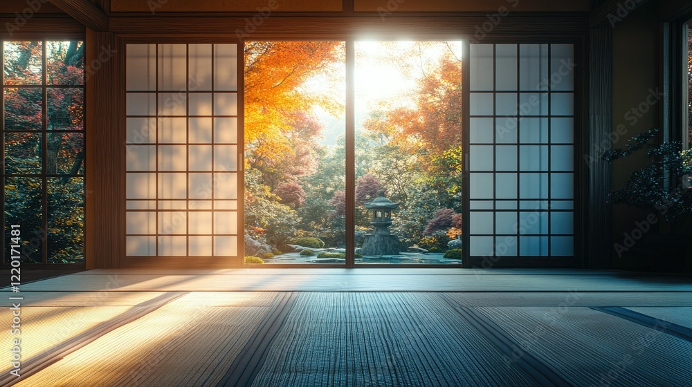 Serene Autumn View from Japanese Room Serene Autumn View from Japanese Room
