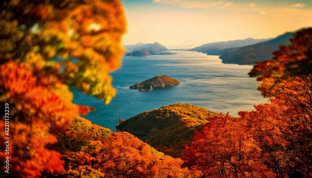 Naklejka premium 美しい日本の自然的な背景