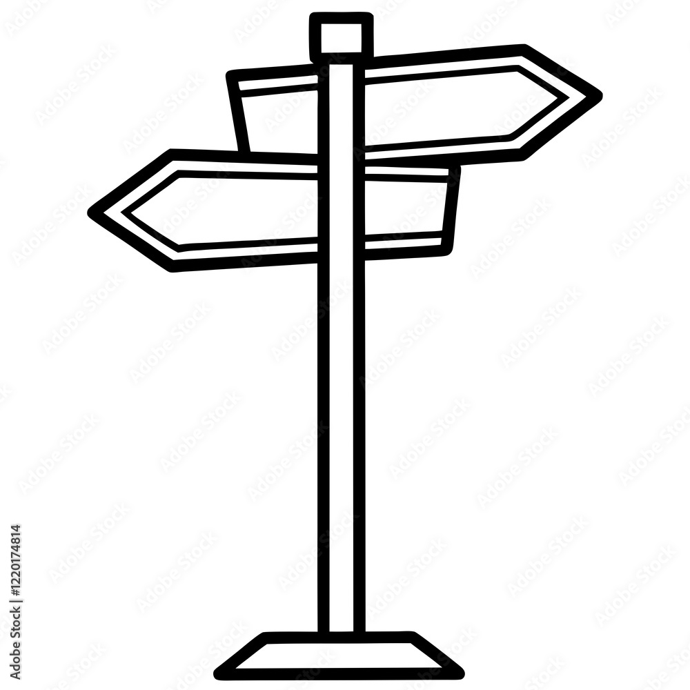 Vector Line Art of Classic Signposts Vector Line Art of Classic Signposts