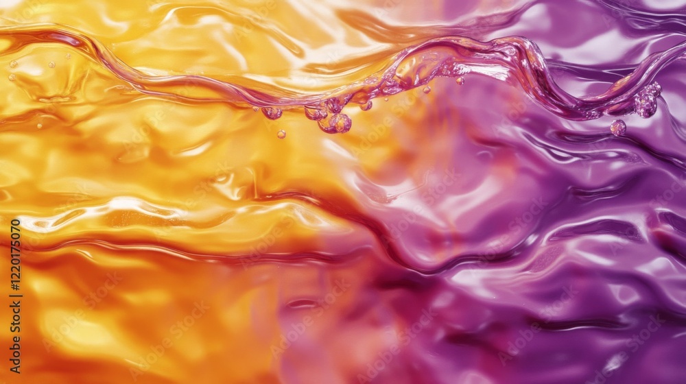 Fototapeta premium Abstract Liquid Texture Background with Orange and Purple Gradient