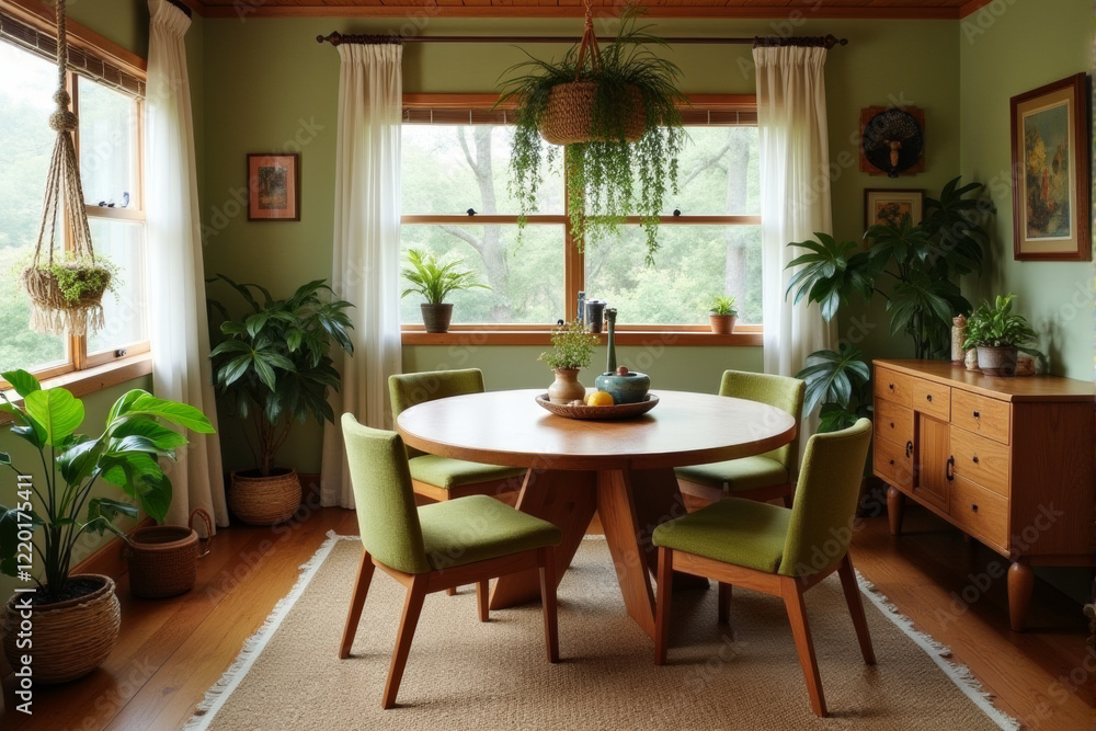 Obraz premium Eco living room with Retro and Vintage Aesthetics theme