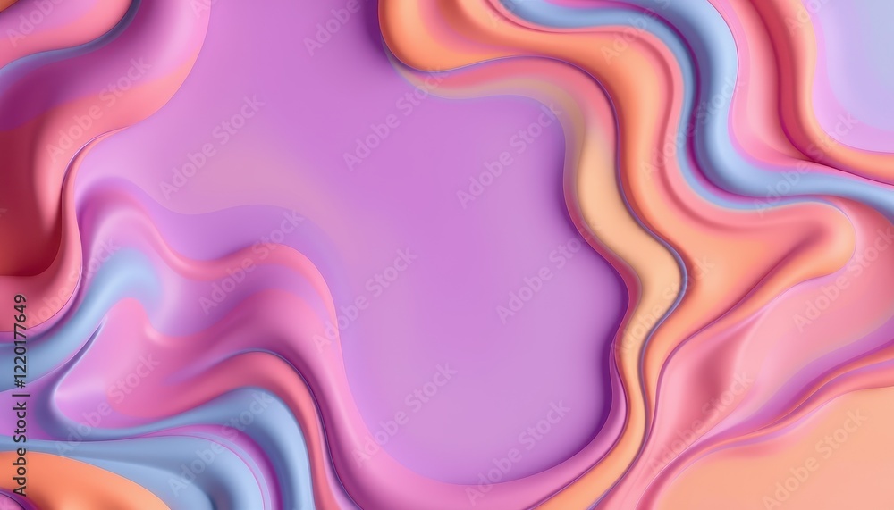 Obraz premium Abstract Pastel Waves Flowing Design