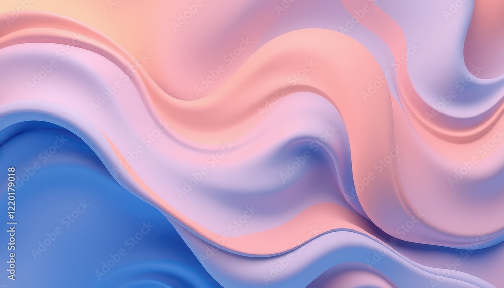 Obraz premium Abstract Pastel Waves Flowing Softly Together