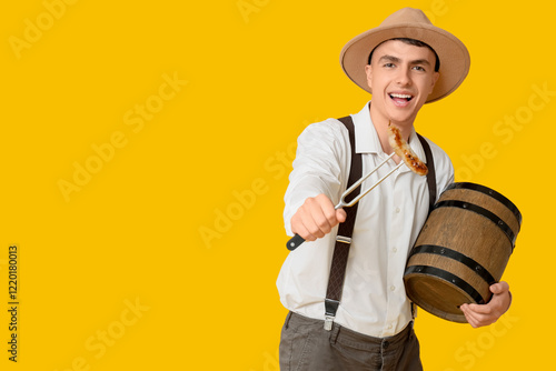 Young man in traditional Ge...