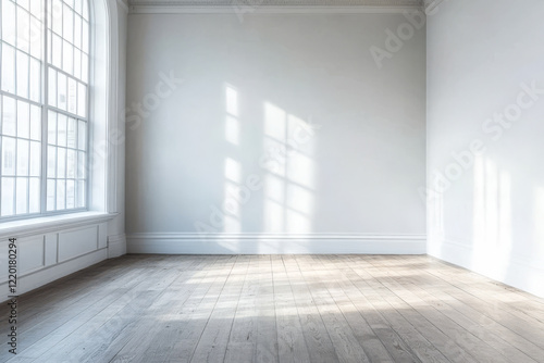 Wallpaper Mural Bright sunlit room with wooden floor and large windows showcasing natural light Torontodigital.ca