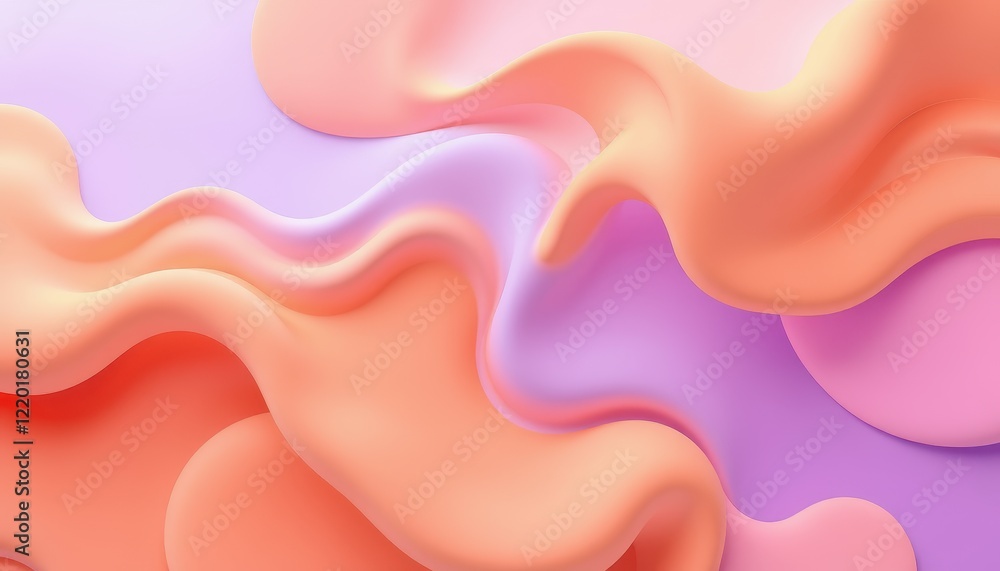 Obraz premium Abstract Pastel Waves Fluid Design Background