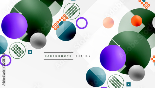 Circles and elements geometric abstract background