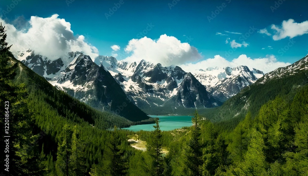 Fototapeta premium 日本の北陸の山脈