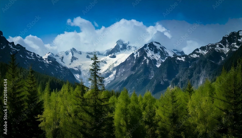 Obraz premium 日本の北陸の山脈