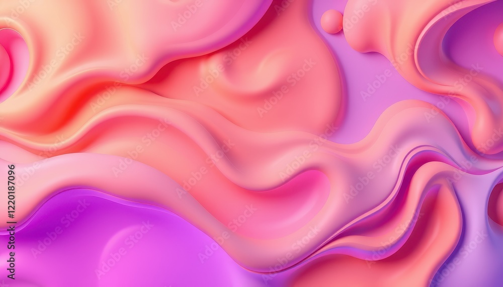 Abstract Pink and Purple Fluid Wave Forms Abstract Pink and Purple Fluid Wave Forms