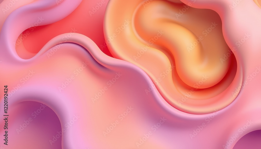 Fototapeta premium Abstract Pink and Orange Fluid Wave Forms