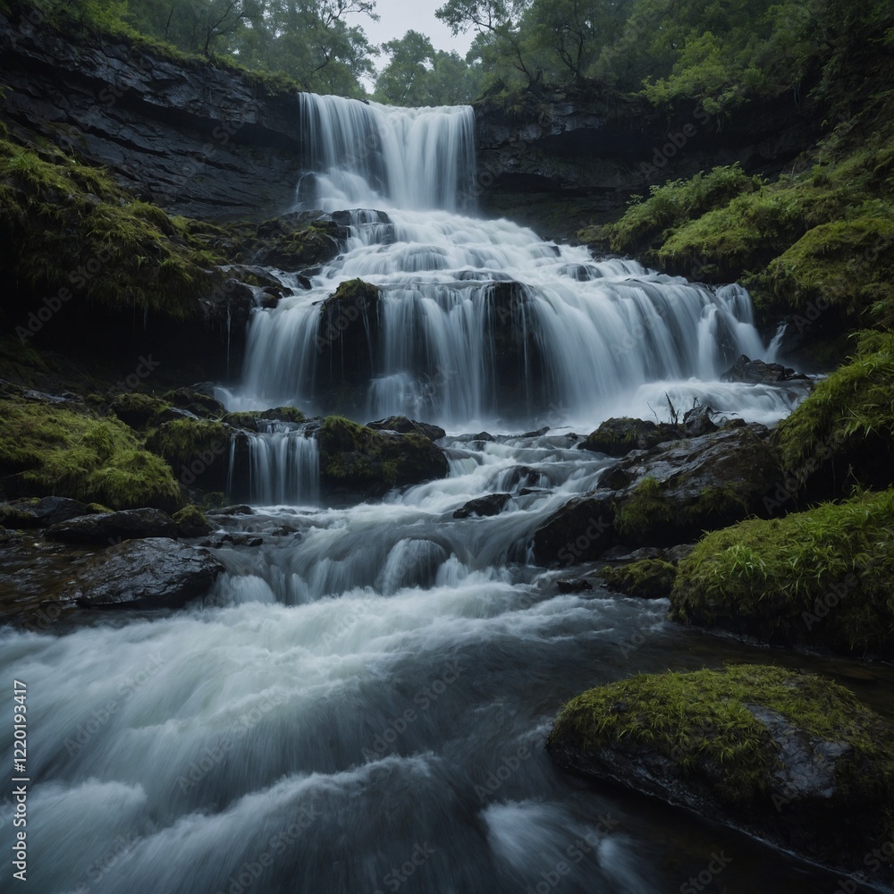 Write about a waterfall that has been sculpted by centuries of natural forces. Write about a waterfall that has been sculpted by centuries of natural forces.
