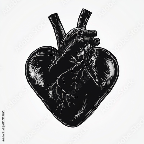 vector art minimal a shaped of heart on a white background