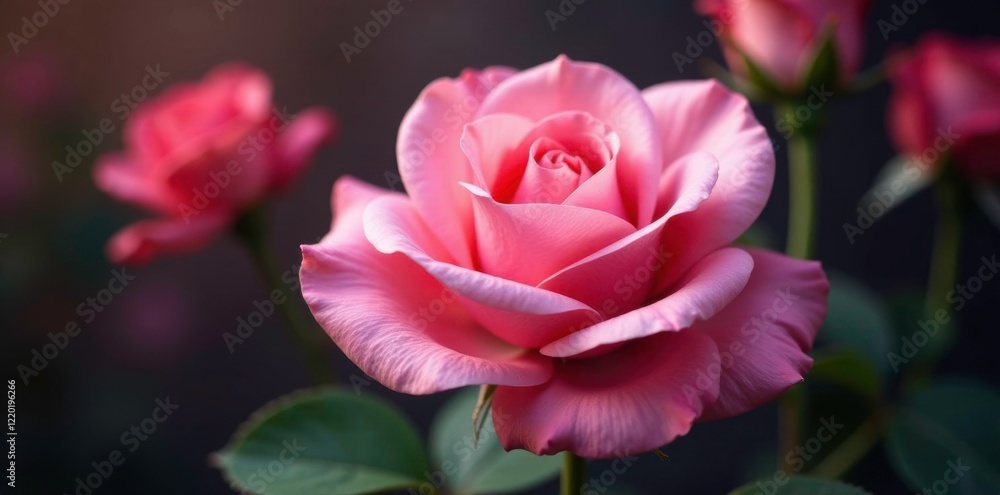 Delicate pink rose petals unfold on a velvety mallow, mallow, unfolded Delicate pink rose petals unfold on a velvety mallow, mallow, unfolded