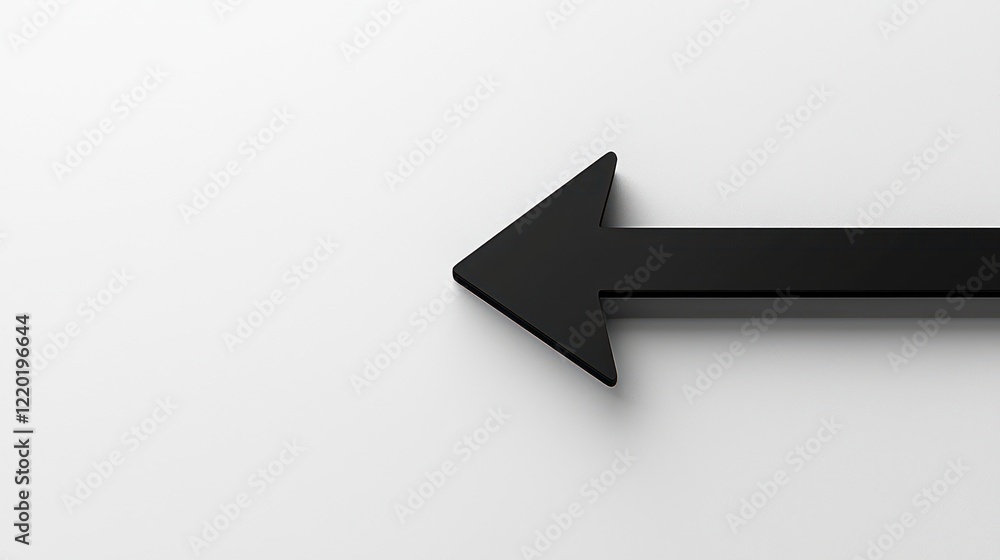 Simple black 3D arrow, right-facing, set against a white backdrop.