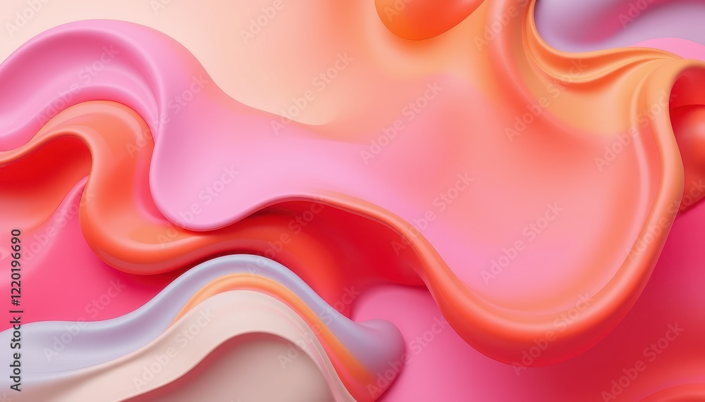 Obraz premium Abstract Pastel Waves Flowing Design