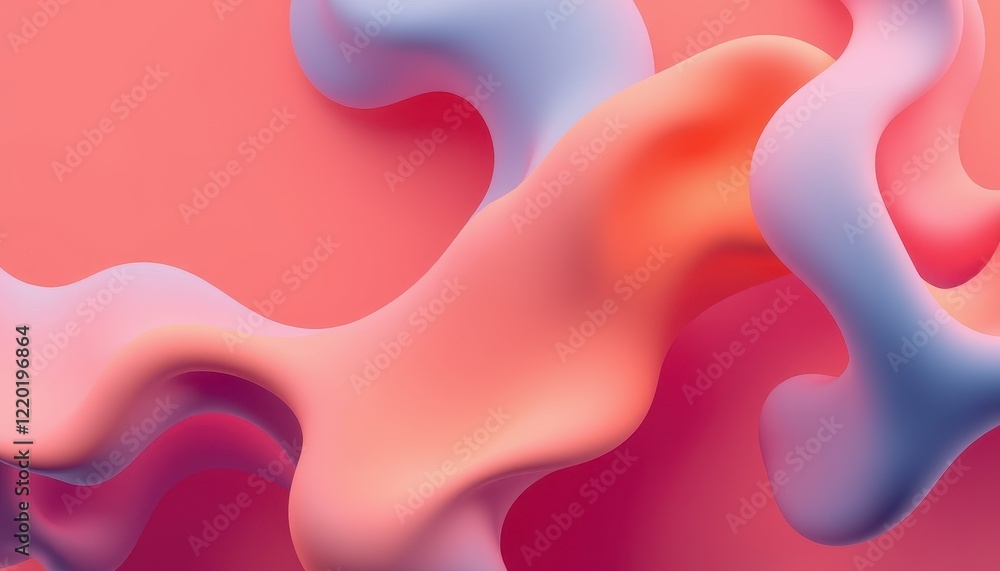 Abstract Pink and Blue Fluid Shapes Design Abstract Pink and Blue Fluid Shapes Design