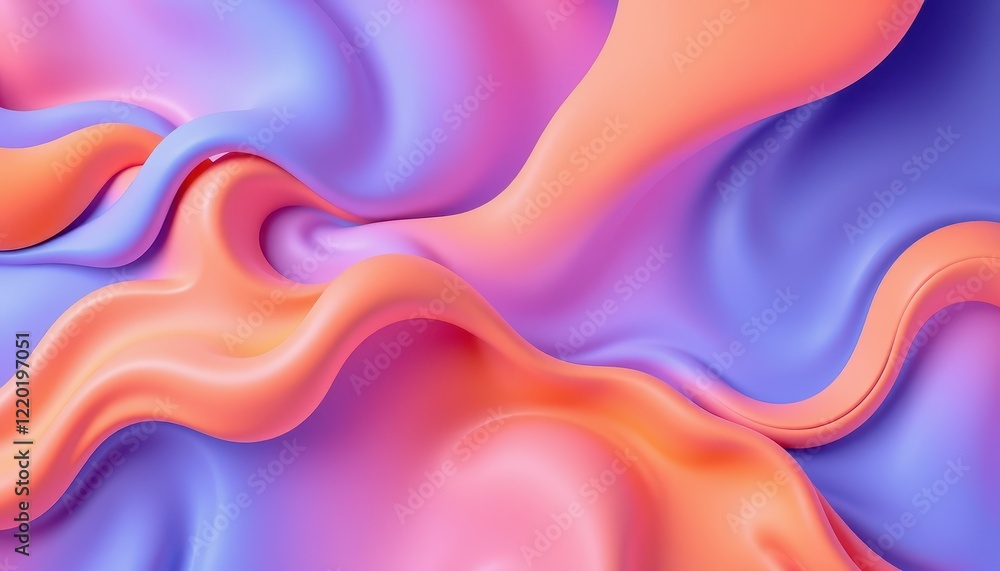 Obraz premium Abstract Pastel Orange and Purple Fluid Shapes