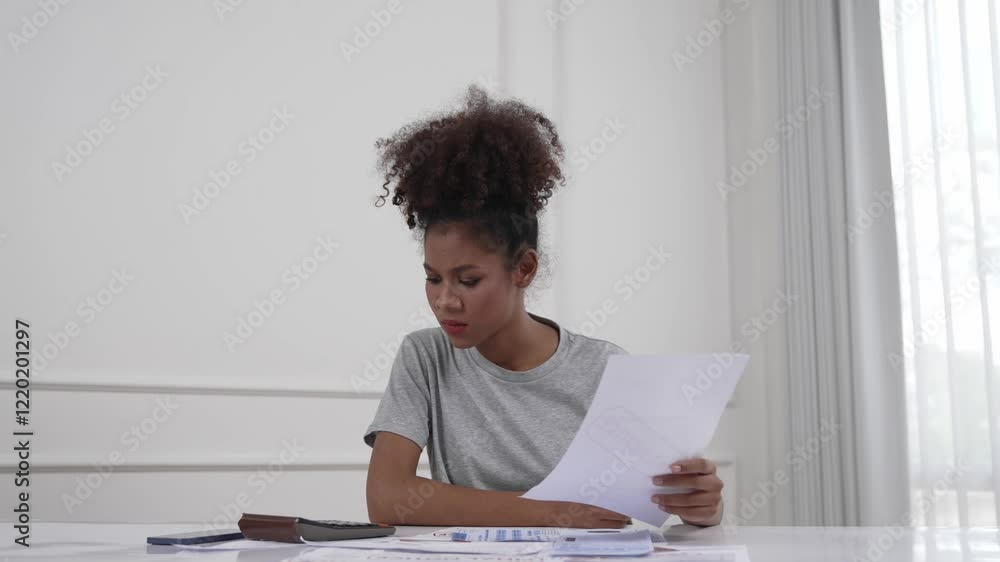 Stressed young woman has financial problems with credit card debt to pay crucial show concept of bad personal money and mortgage pay management crisis. Stressed young woman has financial problems with credit card debt to pay crucial show concept of bad personal money and mortgage pay management crisis.
