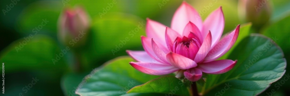 Delicate pink syngonium leaves unfolding from a central point, flowers, botany, greenery Delicate pink syngonium leaves unfolding from a central point, flowers, botany, greenery