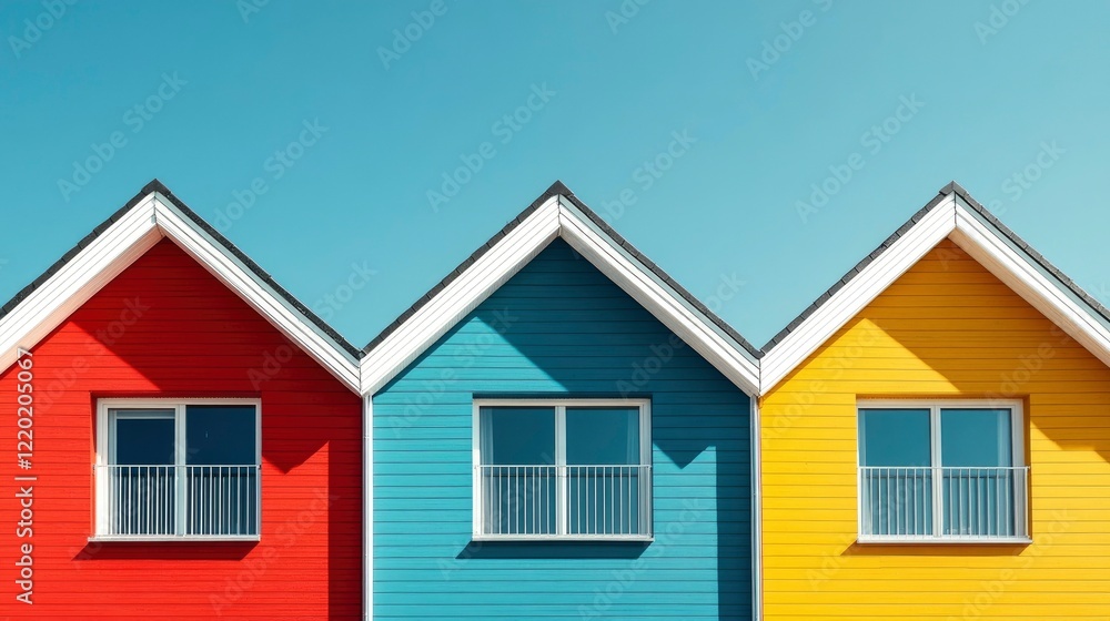Vibrant Colorful Houses in a Vibrant Colorful Houses in a