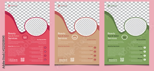 Simple editable elegant creative modern trendy beauty spa salon treatment service promotion hair meditation yoga cosmetic health body massage leaflet poster flyer template design colorful combination.