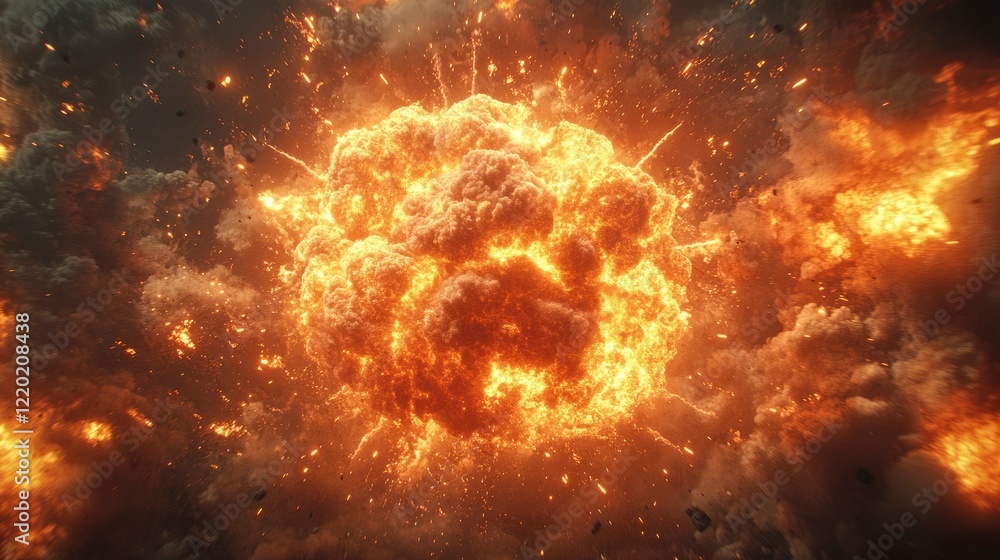 Fototapeta premium Fiery Explosion, Massive