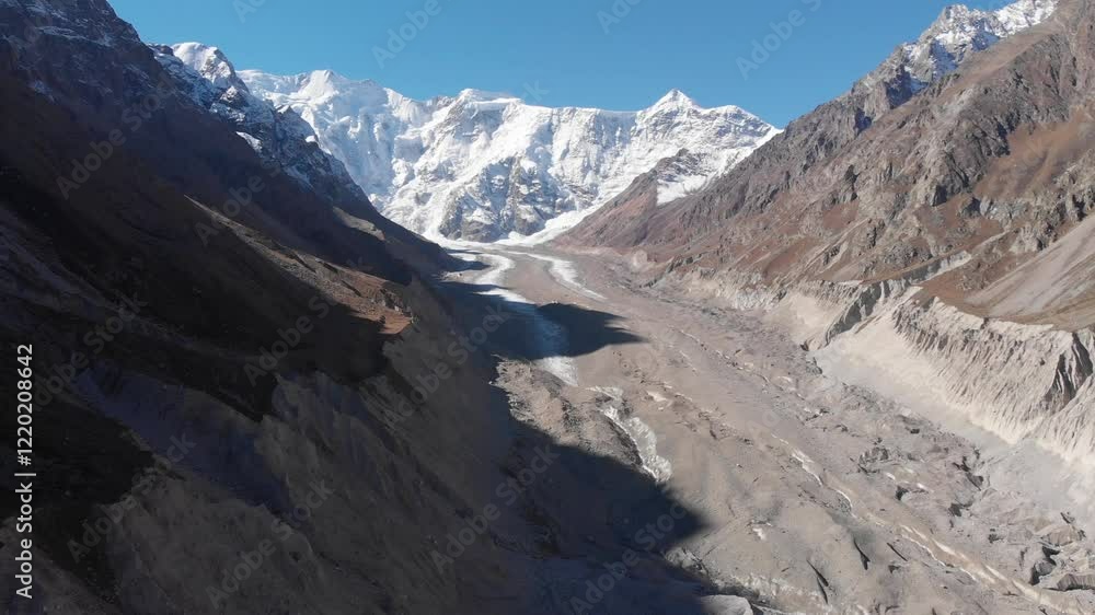 Caucasus. Bezengi. Mizhirgi Gorge. Glacier. Caucasus. Bezengi. Mizhirgi Gorge. Glacier.