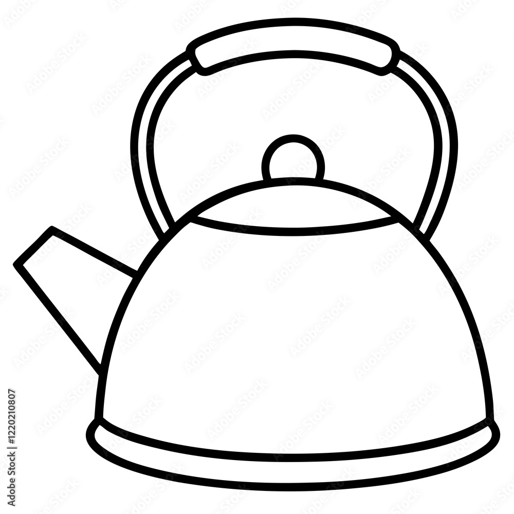 Artistic Kettle Line Art Composition Artistic Kettle Line Art Composition