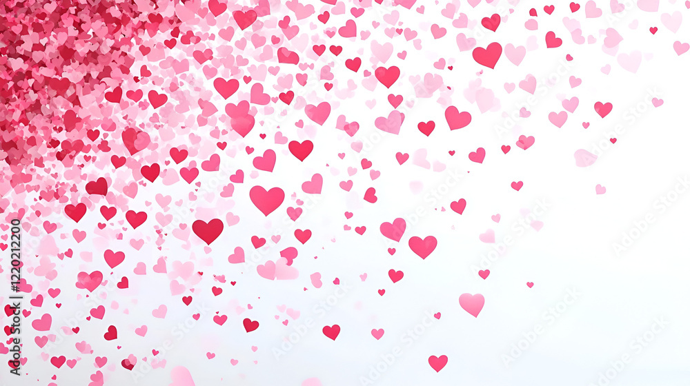 Valentines Day background with cascading hearts desig Valentines Day background with cascading hearts desig