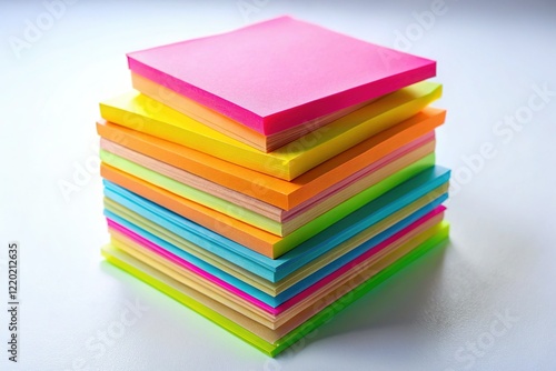 Wallpaper Mural Colorful Sticky Notes Stacked Neatly on White Background - Office Supplies Photography Torontodigital.ca