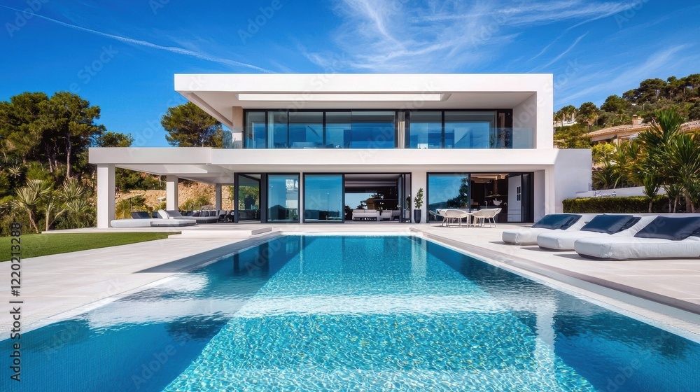Fototapeta premium Experience the allure of this contemporary house design.