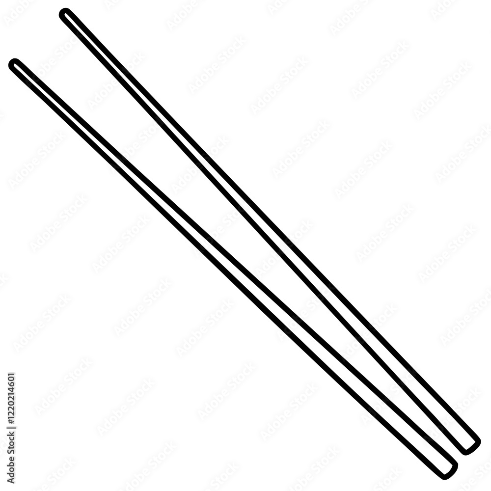 Chopsticks Silhouette Minimal Line Art Chopsticks Silhouette Minimal Line Art