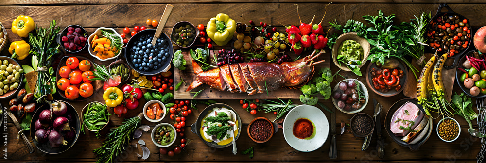 Naklejka premium Resplendent Display of Northwest Cuisine- A Gastronomic Delight