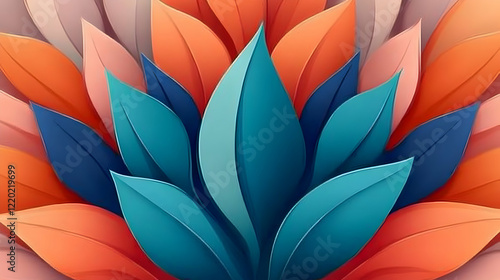 Colorful autumn leaves, paper art style, close-up, nature background, ideal for seasonal design