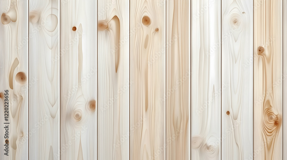 Fototapeta premium Light wood plank wall background texture. Ideal for design and home decor projects