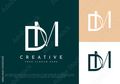 Minimalist letter DM MD monogram logo design for personal brand photo