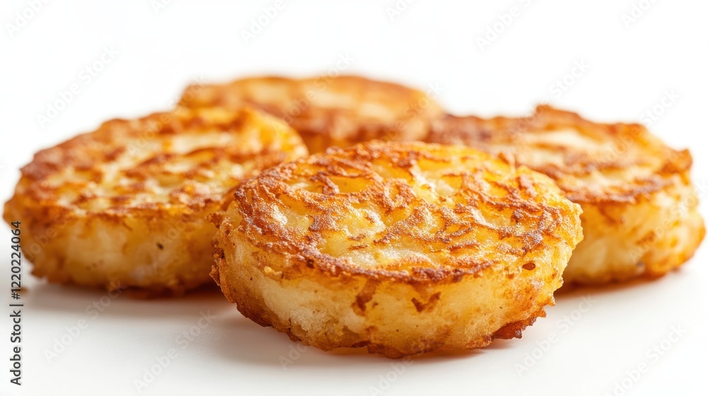 Four fried potato wedges are sitting on a white table Four fried potato wedges are sitting on a white table