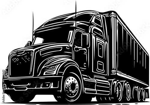 Semi-Truck vector Illustration