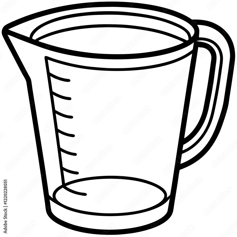 Contemporary Measuring Cup Line Art Graphic Contemporary Measuring Cup Line Art Graphic
