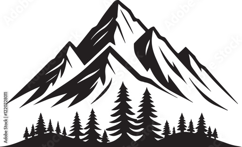 Mountain Icon Vector Silhouette Design